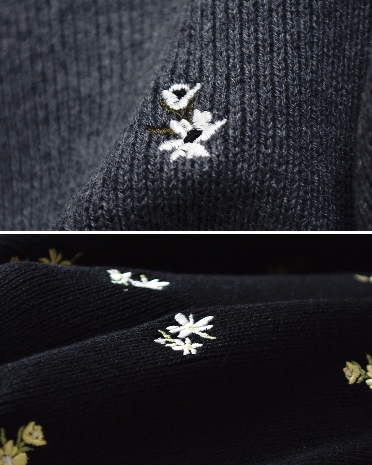 CREDONA クレドナ フラワー 刺繍 ニット パンツ FLOWER EMBROIDERY