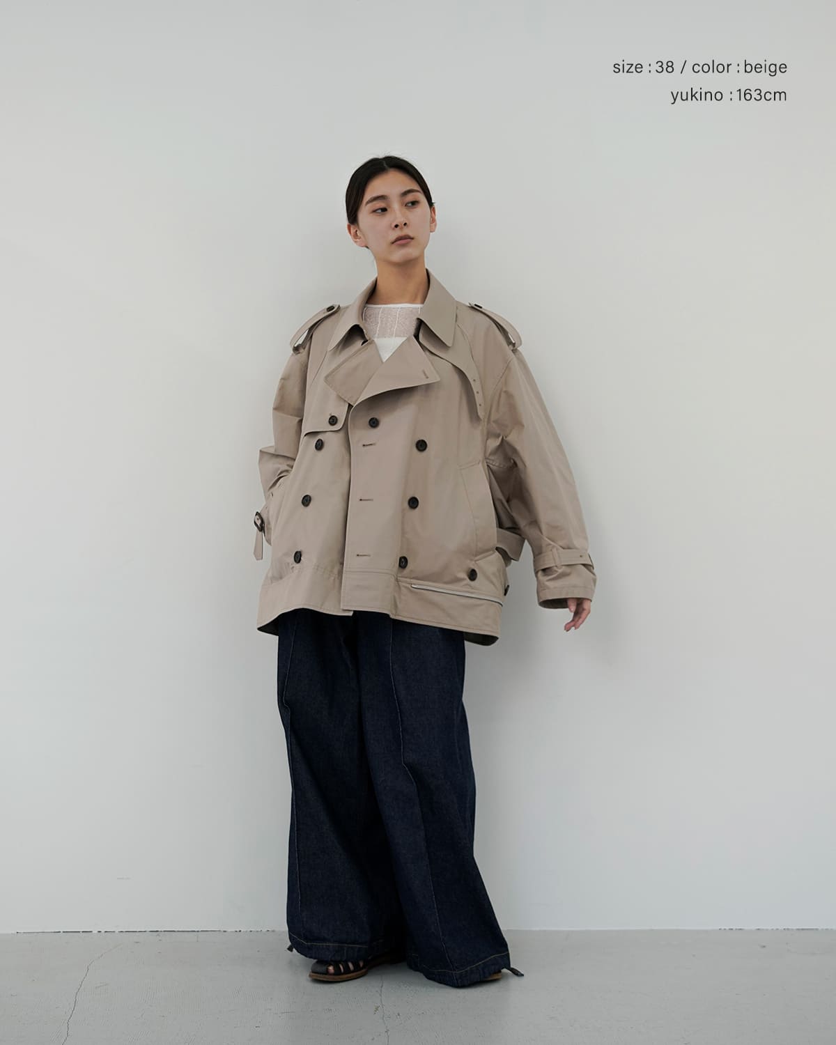 新品未使用 beautiful people トレンチコート ショート ミドル beautiful people ビューティフルピープル 高密度ギャバジン 2way