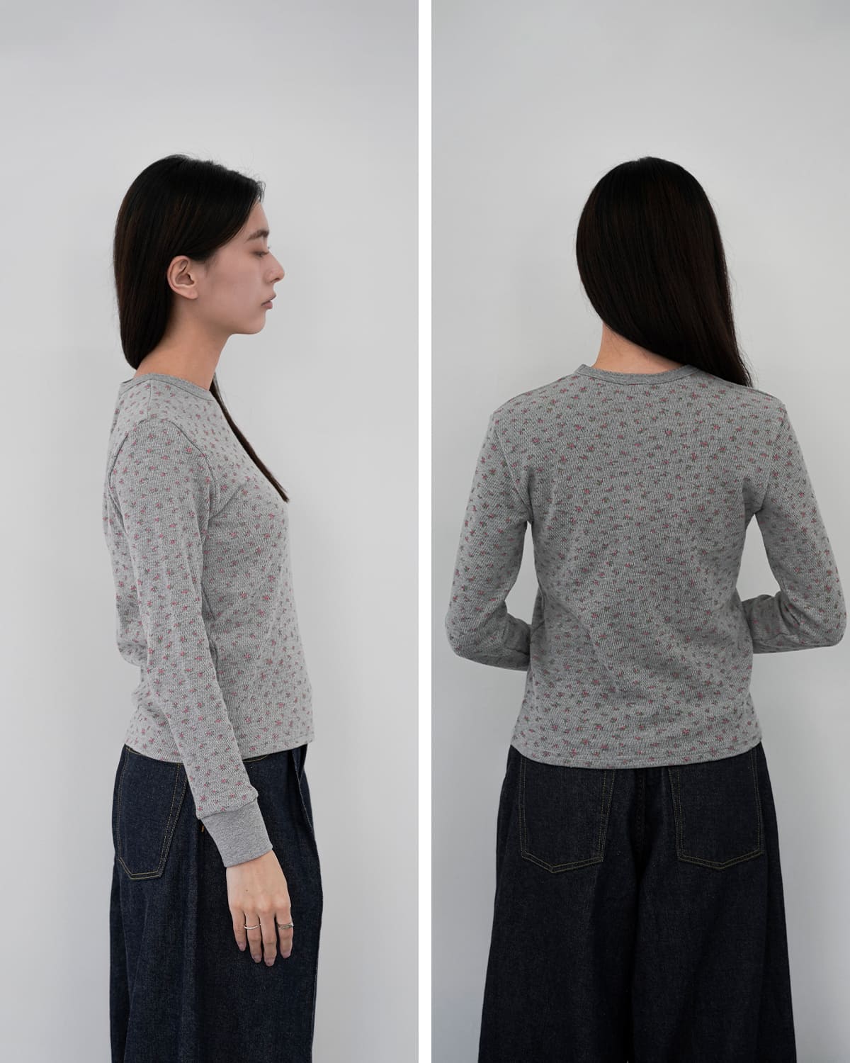 50%OFF】SEA シー コットン フローラル サーマル 長袖Tシャツ
