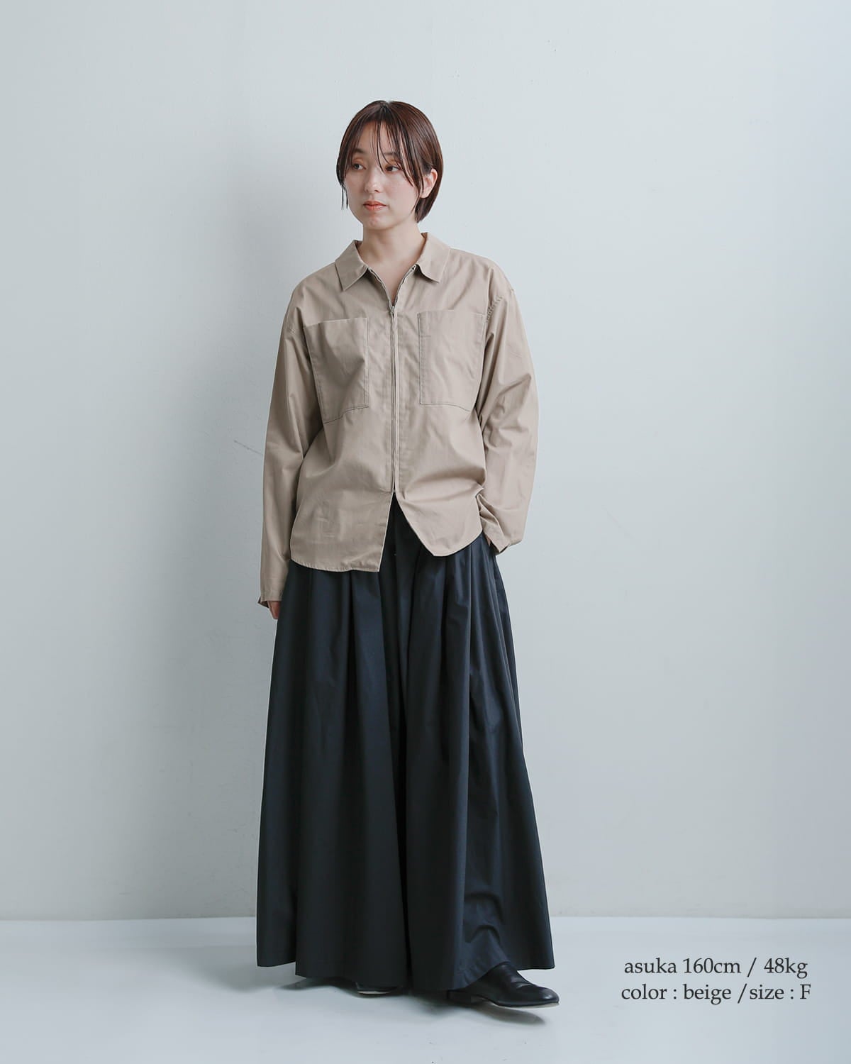 mizuiro ind ミズイロインド コットン ジップ シャツ 1-230147
