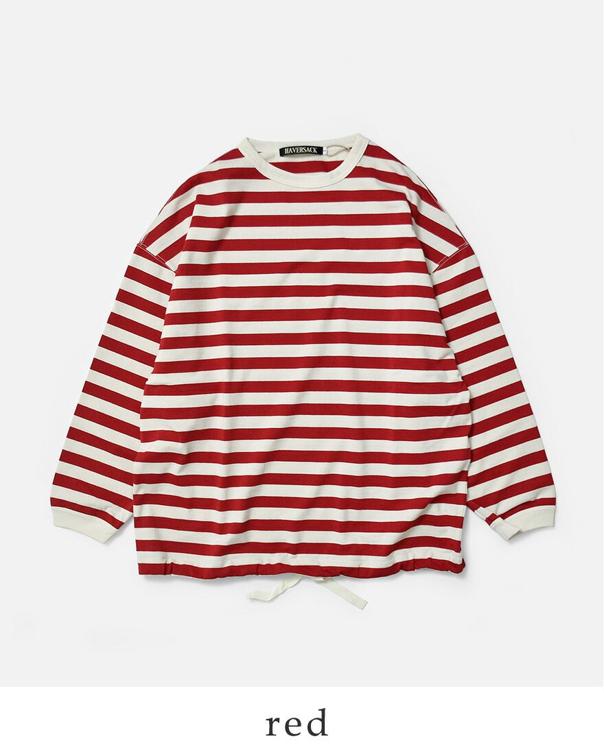HAVERSACK ハバーサック 度詰天竺ボーダー クルーネック ロングTシャツ