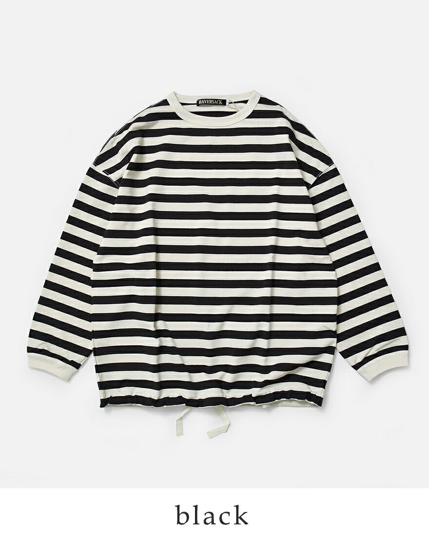HAVERSACK ハバーサック ヘンリーネックロングTシャツ￼￼ HAVERSACK ハバーサック 度詰天竺ボーダー クルーネック ロングTシャツ