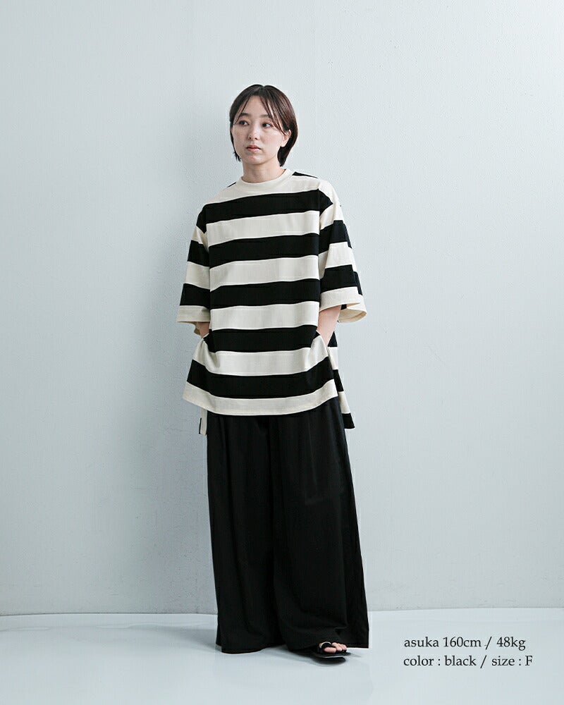 ドゥーズィエムクラス　ボーダーコットンワイドスリーブTシャツ★ブラックホワイト DEUXIEME CLASSE - ドゥーズィエムクラス ボーダーコットンワイド