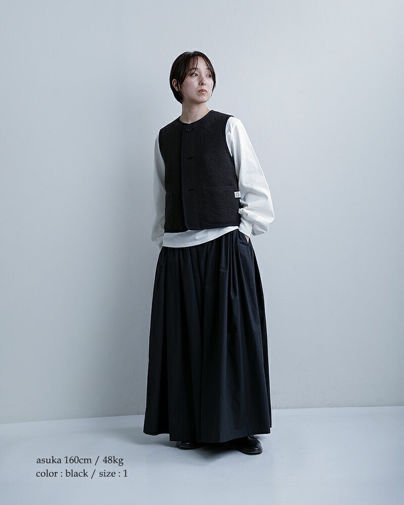 ORCIVAL オーチバル オーシバル ジャガード トリム ノーカラーベスト