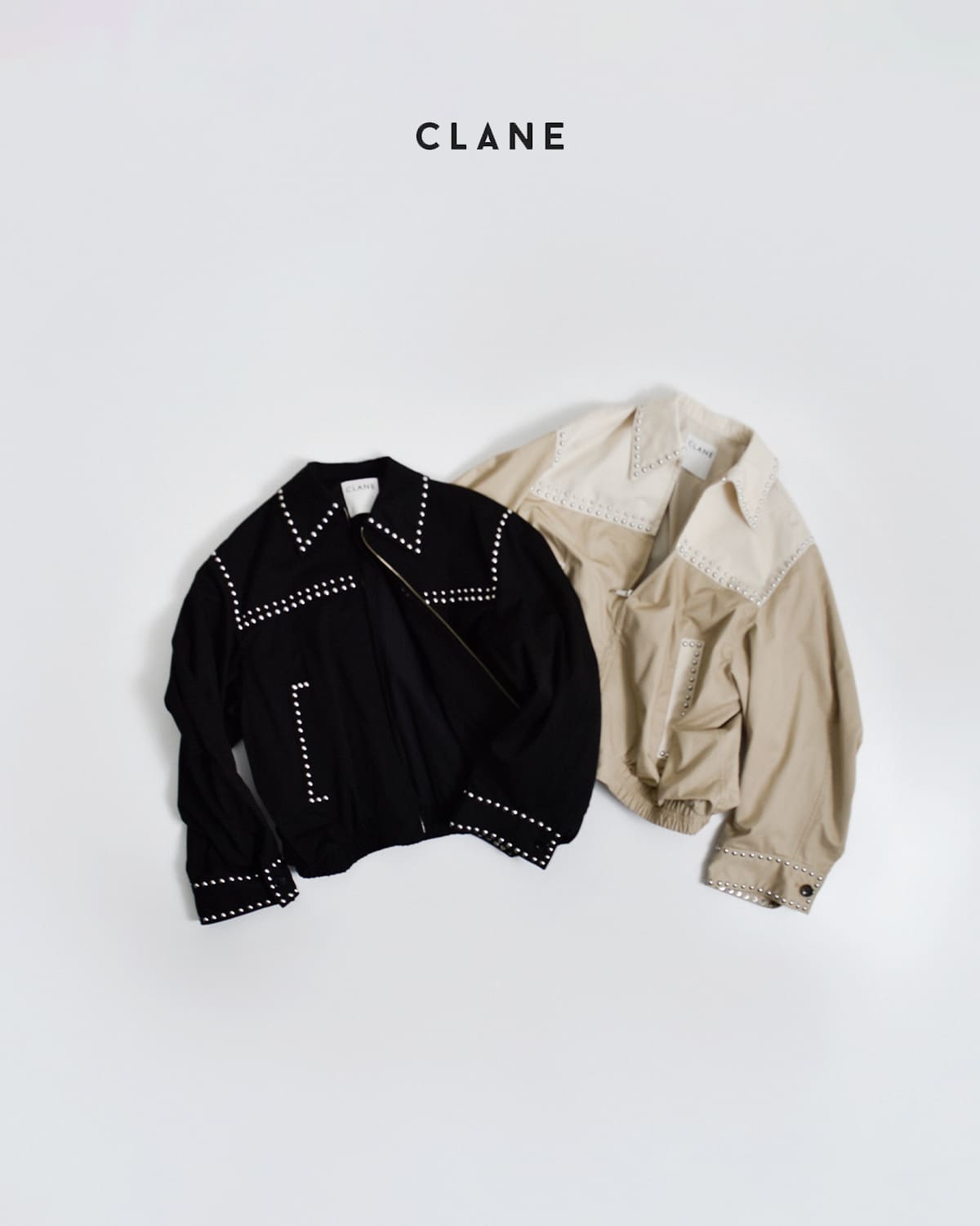 CLANE クラネ ダブルカラー スタッズ ドリズラージャケット 10104-0533