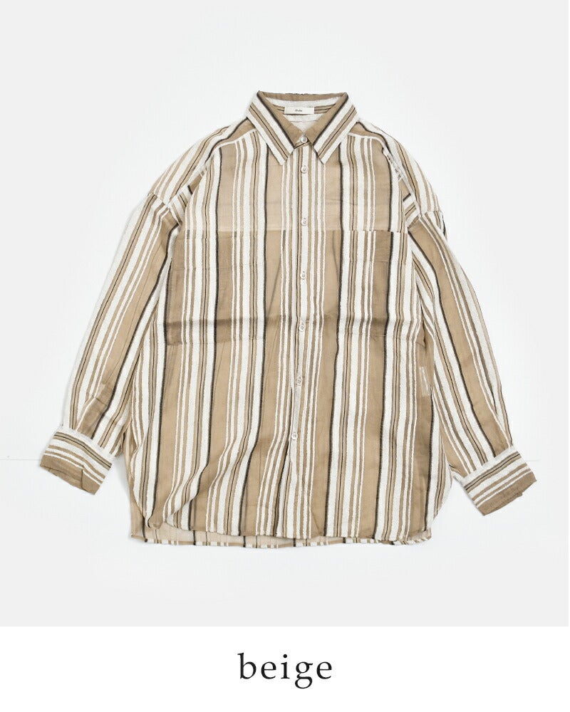 anuke アンヌーク シアー ストライプ オーバーシャツ Sheer Stripe