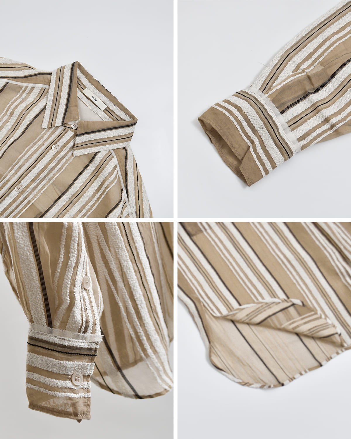 anuke アンヌーク シアー ストライプ オーバーシャツ Sheer Stripe