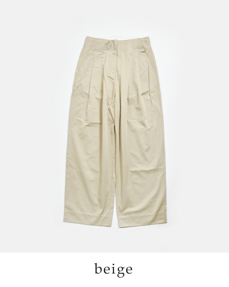 anuke アンヌーク ツイル タック ルーズ ワイドパンツ Twill Loose