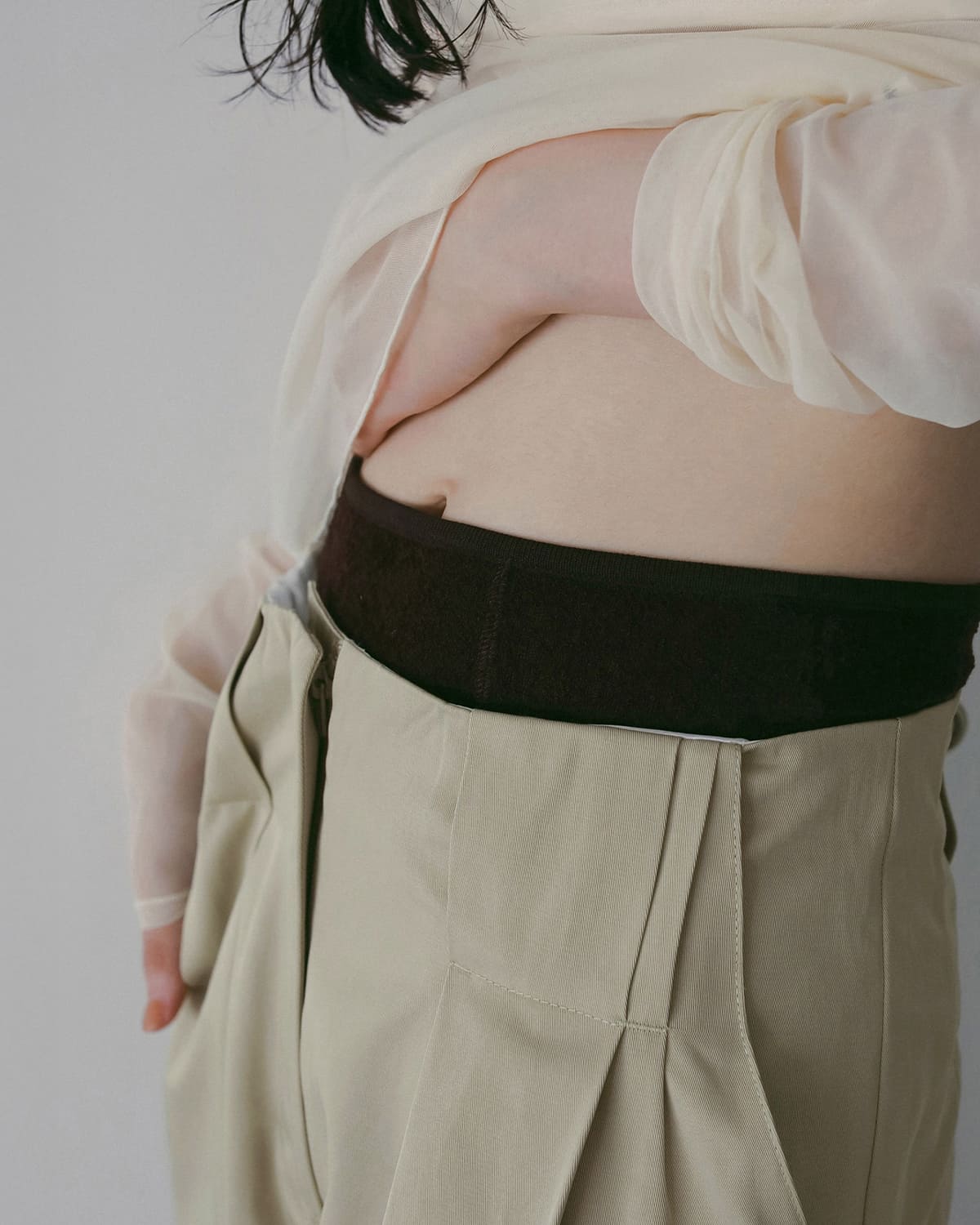 anuke アンヌーク ツイル タック ルーズ ワイドパンツ Twill Loose