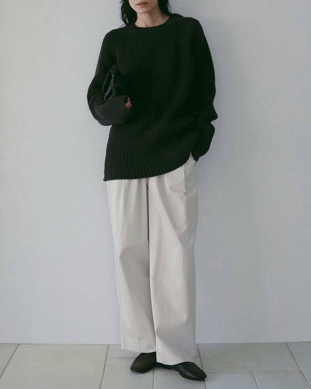 anuke アンヌーク ツイル タック ルーズ ワイドパンツ Twill Loose