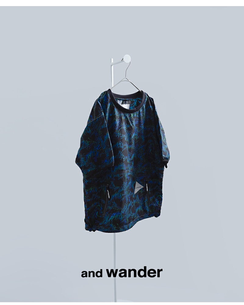 and wander アンドワンダー プリント ウィンドTシャツ printed wind T