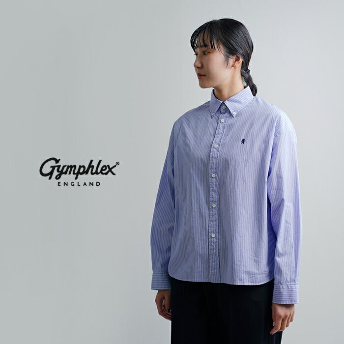 30%OFF】Gymphlex ジムフレックス コットンストライプ ショート ボタン