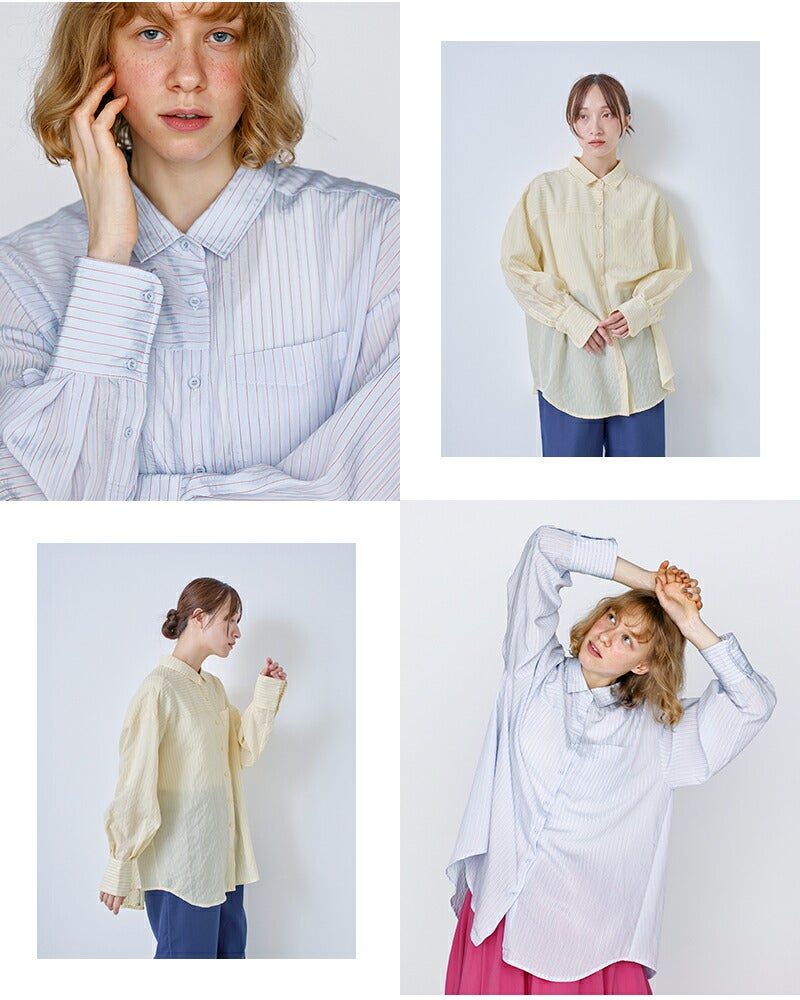kelen ケレン シアーストライプ シャツ “TESSA” lkl26hbl2287