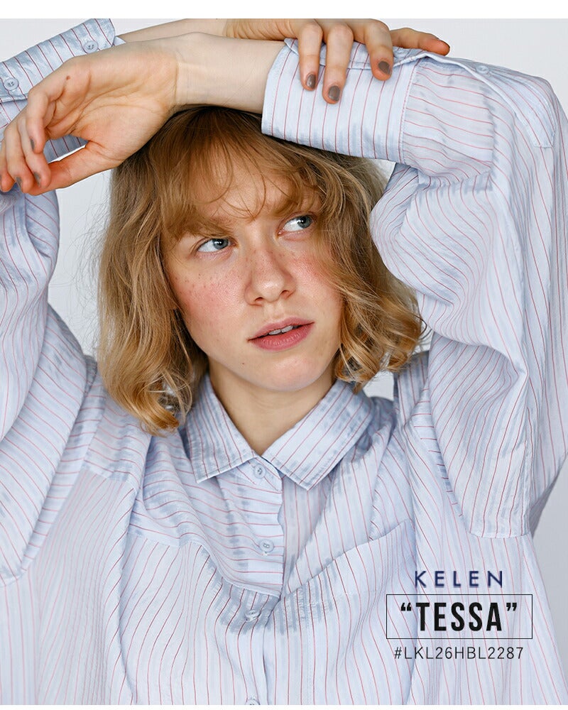 kelen ケレン シアーストライプ シャツ “TESSA” lkl26hbl2287