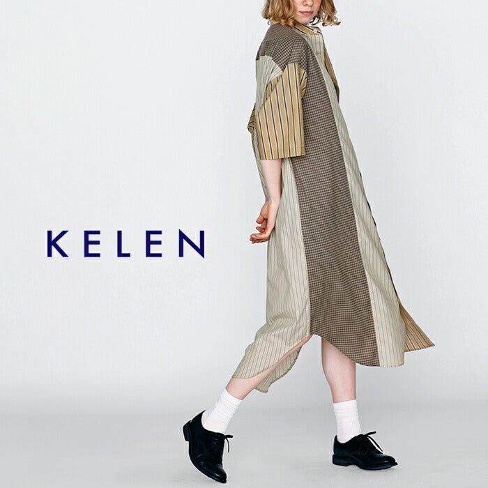 kelen ケレン パネルデザイン 切替 シャツワンピース “SERI