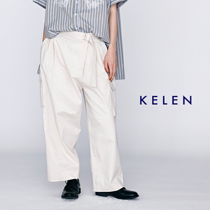 kelen ケレン コットンストレッチ ラップデザイン カーゴ パンツ “LUPS