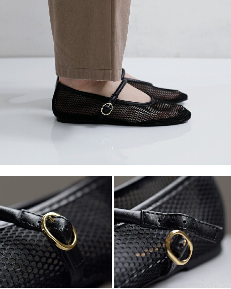 VELETTO ベレット シンセティックレザー メッシュ ストラップ バレエ