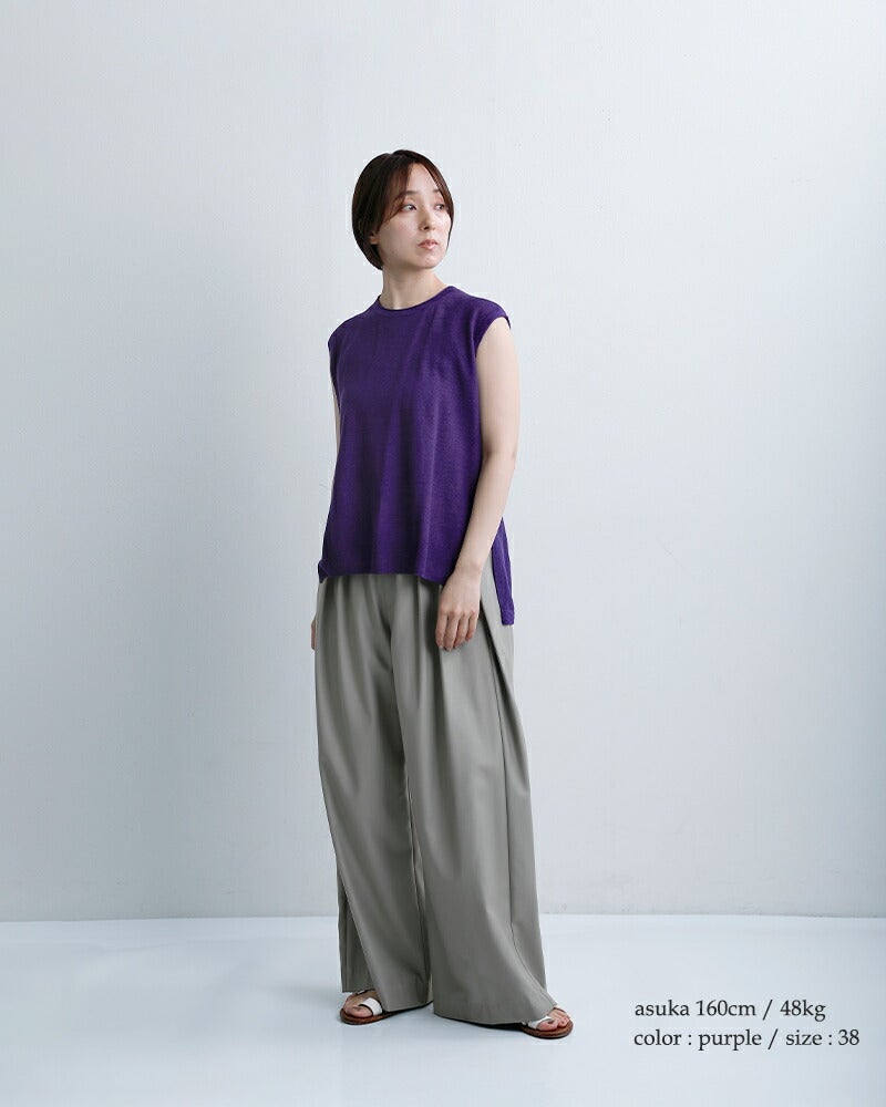 C.T.plage シーティープラージュ リネン フレンチスリーブ ニット