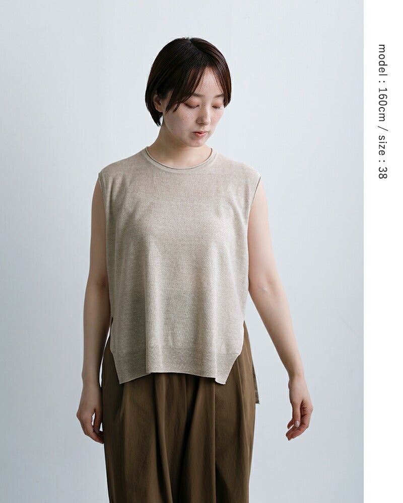 C.T.plage シーティープラージュ リネン フレンチスリーブ ニット