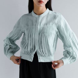 50%OFF】Pheeta フィータ コットン リネン バンドカラー ピンタック 