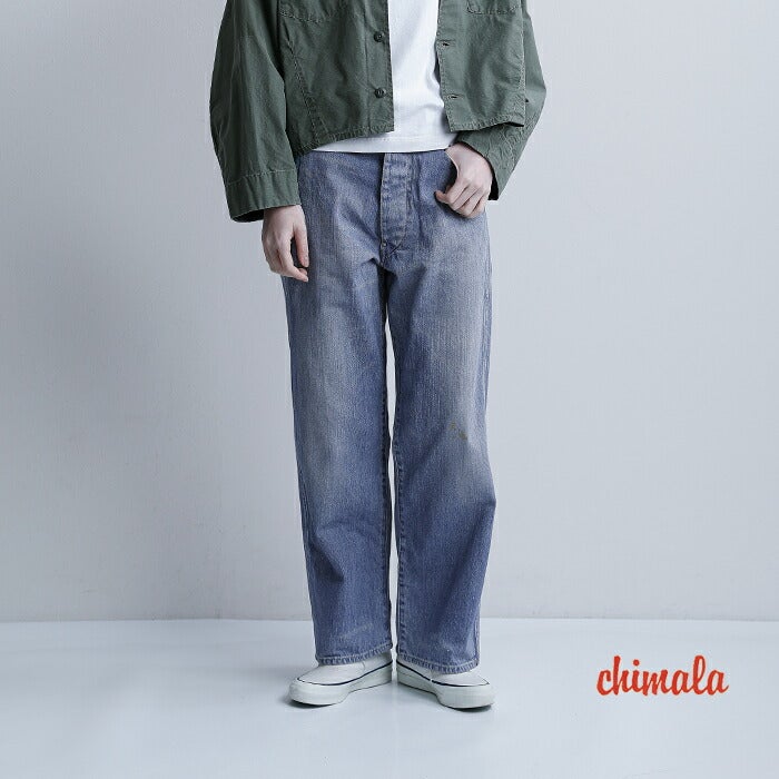 chimala チマラ ダブル幅デニム ウエストアジャスタブル パンツ cs41