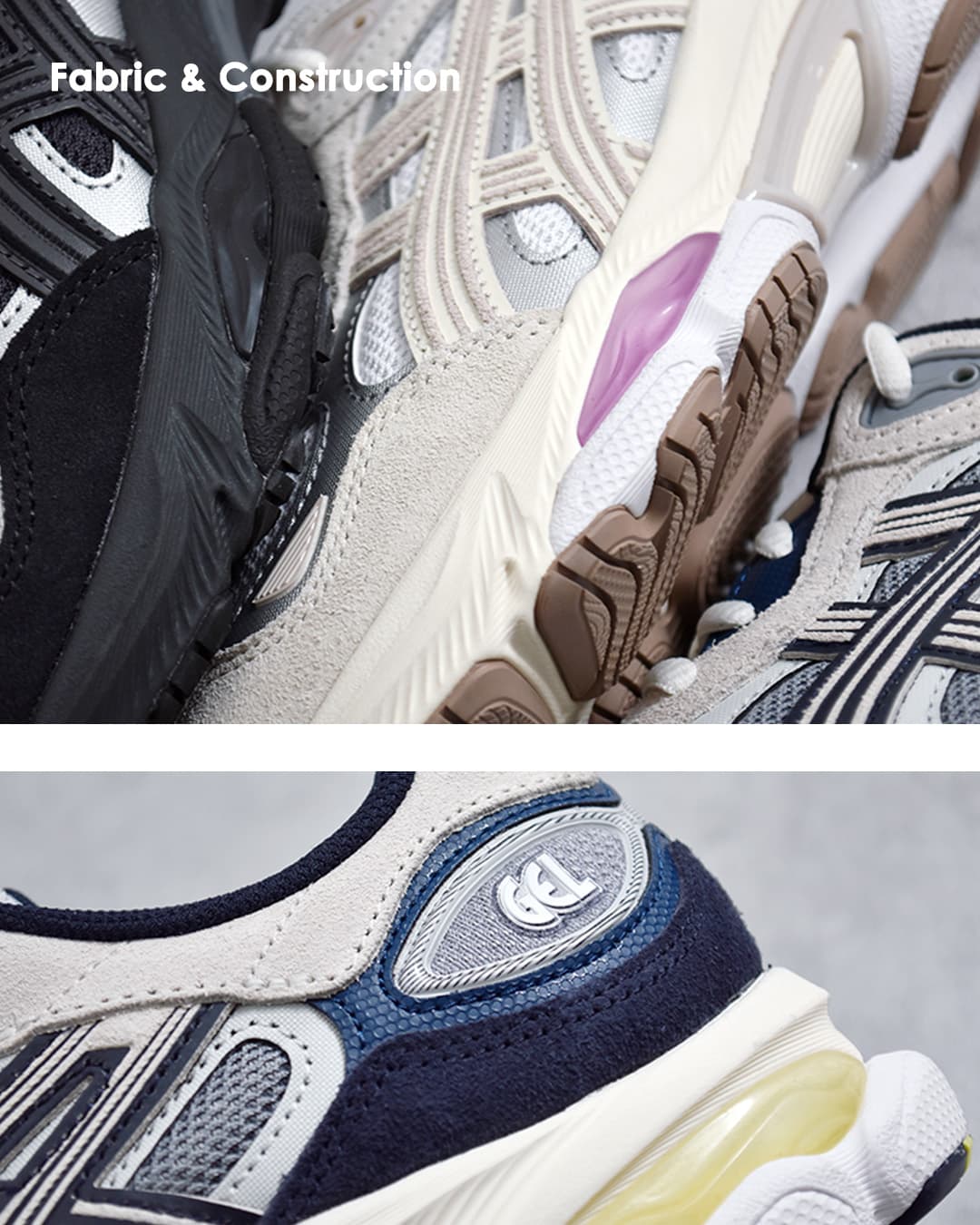【最安値】  ネイビーとホワイト2枚 ASICS アシックス ゲルエヌワイシー スポーツスタイル スニーカー GEL
