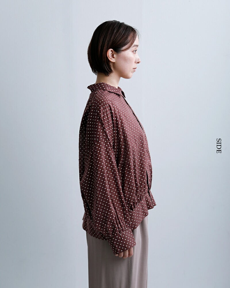 40%OFF】Veritecoeur ヴェリテクール ドット ギャザー ブラウス vc