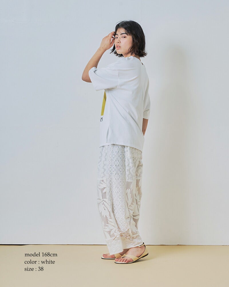 whyto ホワイト レース コンビネーション パンツ “lace combination