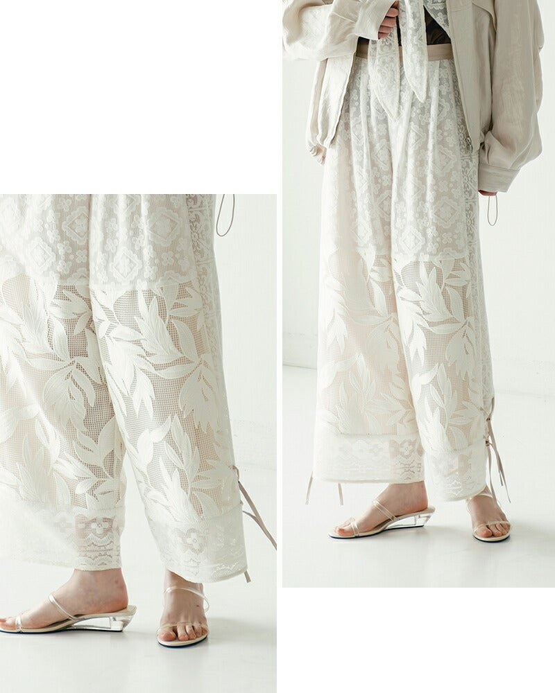whyto ホワイト レース コンビネーション パンツ “lace combination