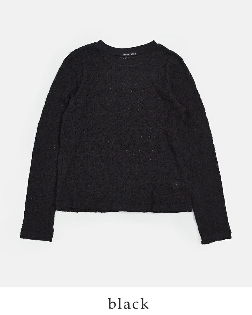 mizuiro ind ミズイロインド レース クルーネック Tシャツ 1-210080