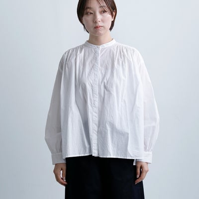 MidiUmi ミディウミ コットン ギャザー ワイド シャツ 3-73966261 