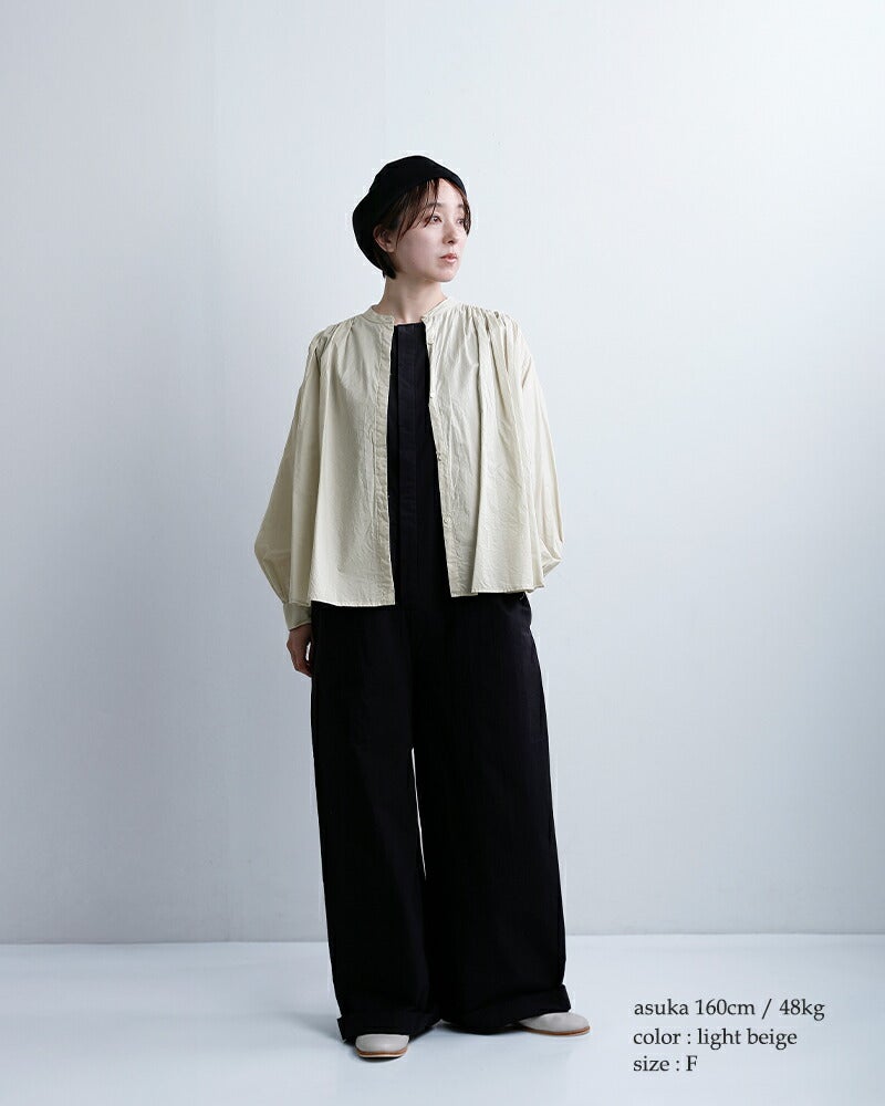 MidiUmi ミディウミ コットン ギャザー ワイド シャツ 3-73966261