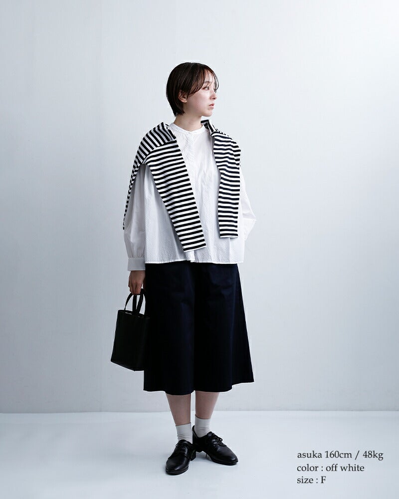 MidiUmi ミディウミ コットン ギャザー ワイド シャツ 3-73966261