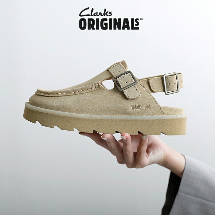 クーポン対象】clarks クラークス スエード バックベルト サンダル クーポン対象】clarks クラークス スエード バックベルト サンダル