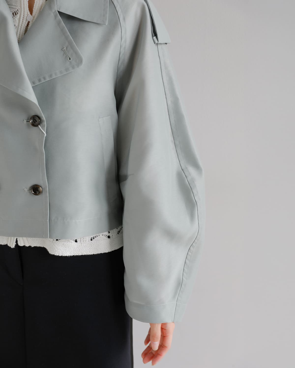 30%OFF】CLANE クラネ シアー ショート トレンチジャケット 10104-0543