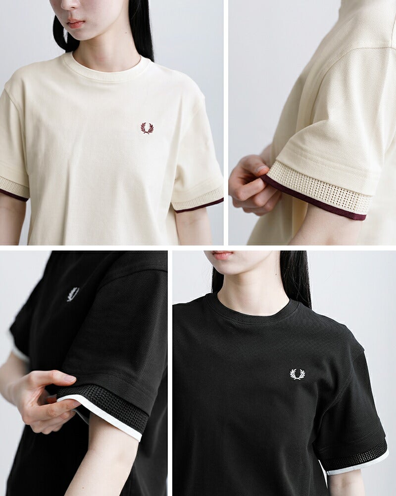 フレッドペリー　breaux mid mesh RED サイズ42(26.5〜27) 定番Tシャツ、トラックジャケット、バッグ等先行予約 | FRED PERRY