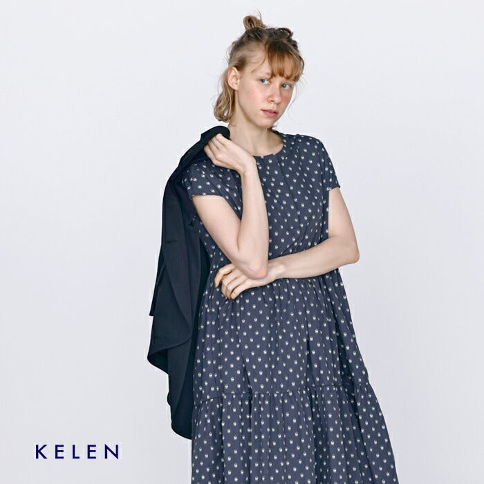 KELEN(ケレンkelen)リネンプルオーバー kelen ケレン リネン混ストレッチ テーラード バックフレア ジャケット