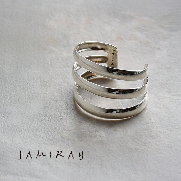 クーポン対象】JAMIRAY ジャミレイ シルバー トリプル バングル