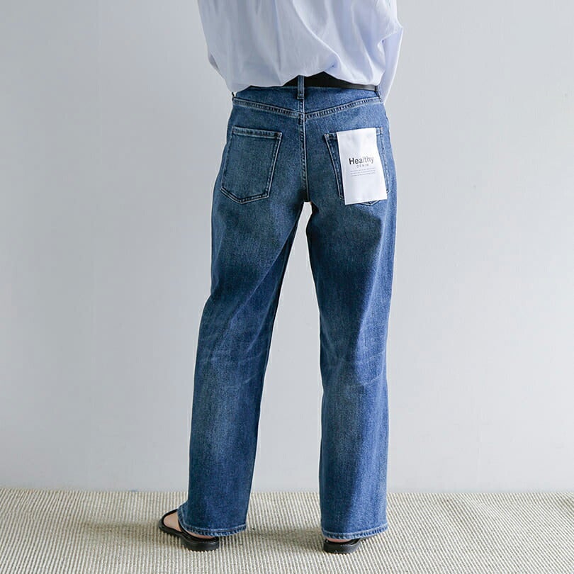Healthy Denim ヘルシーデニム ミッドライズ ワイド ストレート デニム
