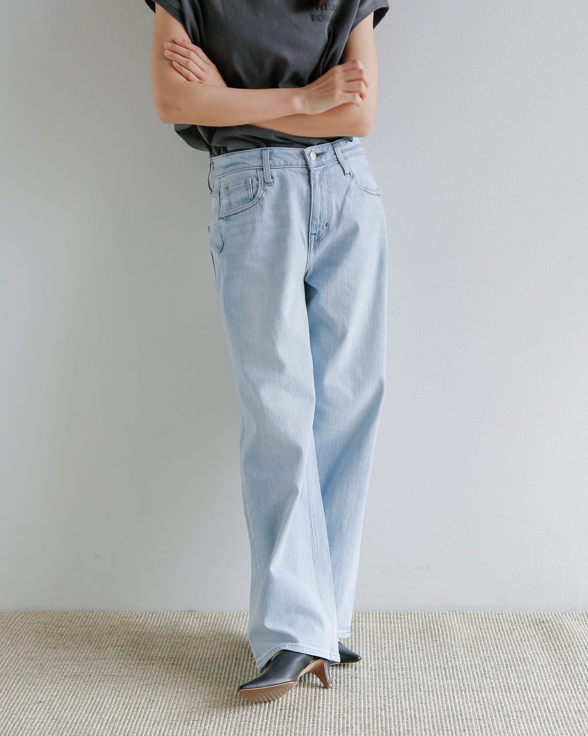 Healthy Denim ヘルシーデニム ミッドライズ ワイド ストレート デニム