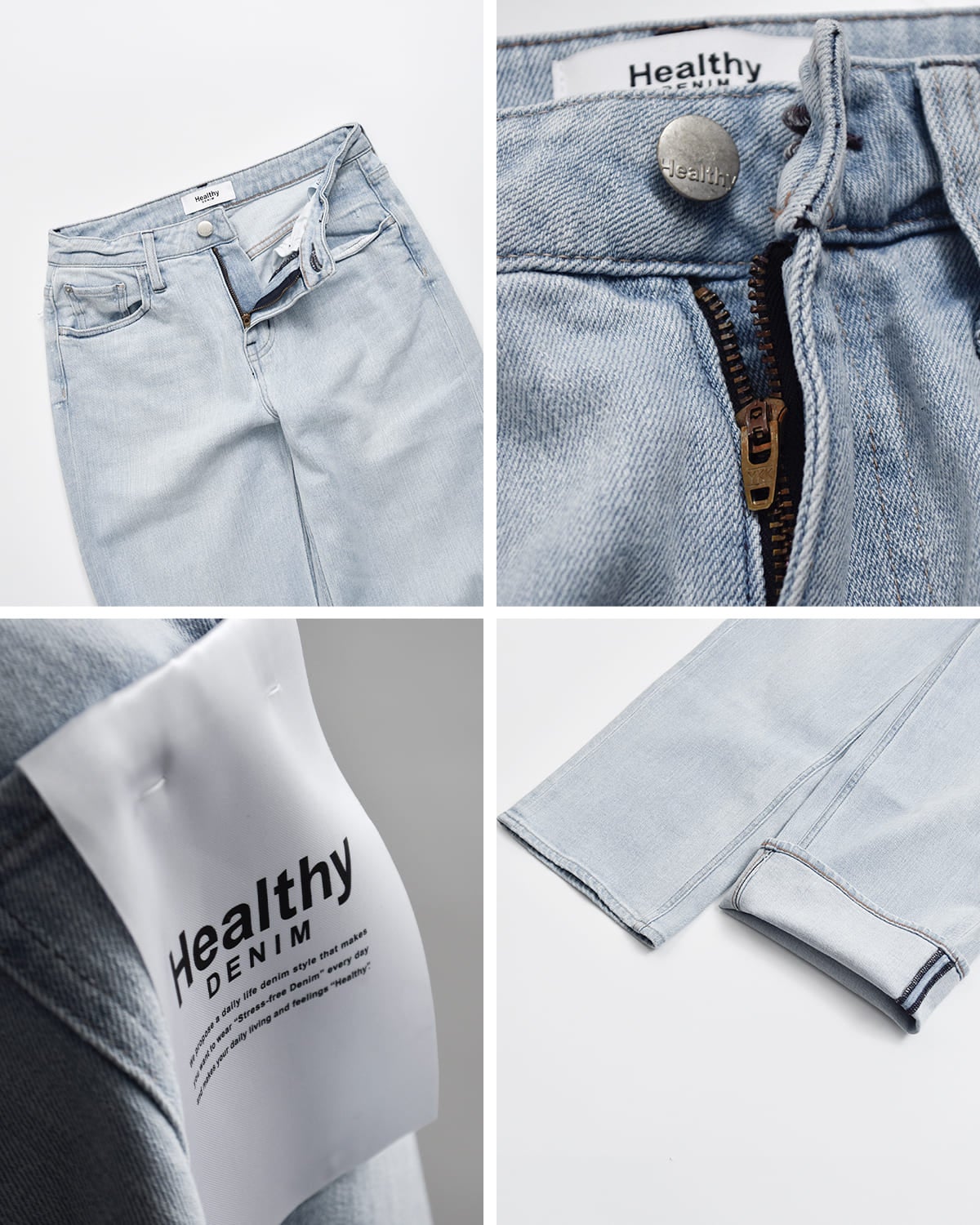 Healthy Denim ヘルシーデニム ミッドライズ ワイド ストレート デニム