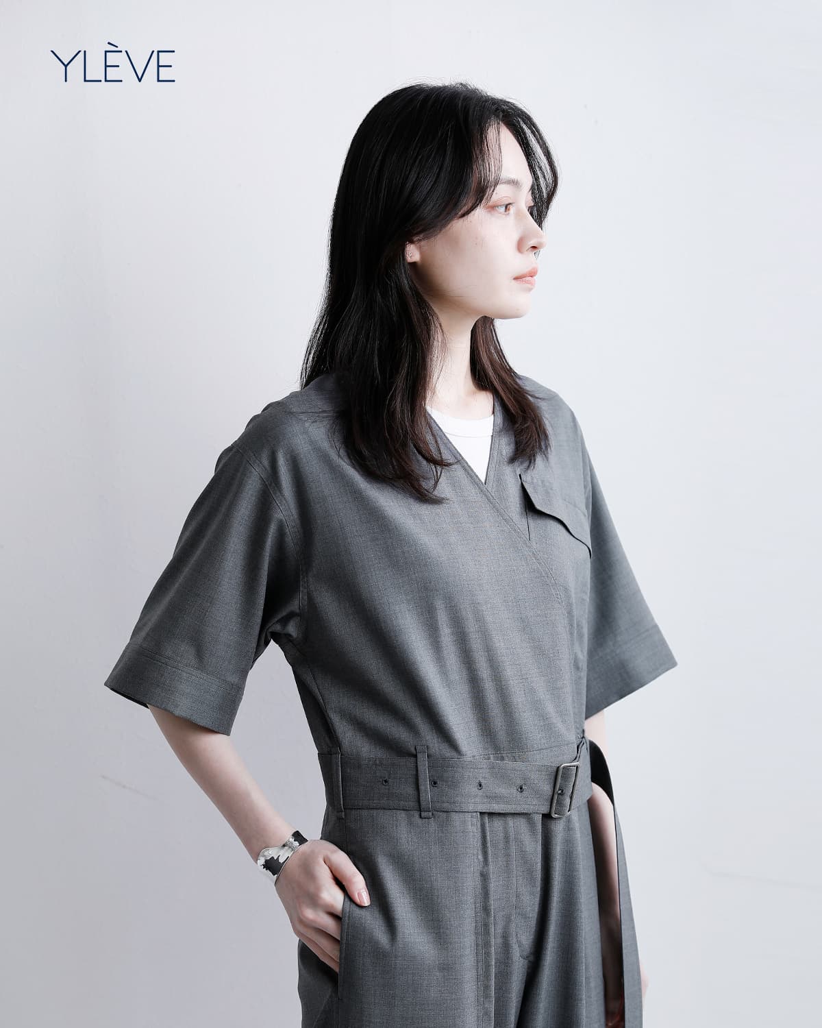 YLEVE イレーヴ SUPER120s ウール オールインワン SUPER120'S CHAMBRAY