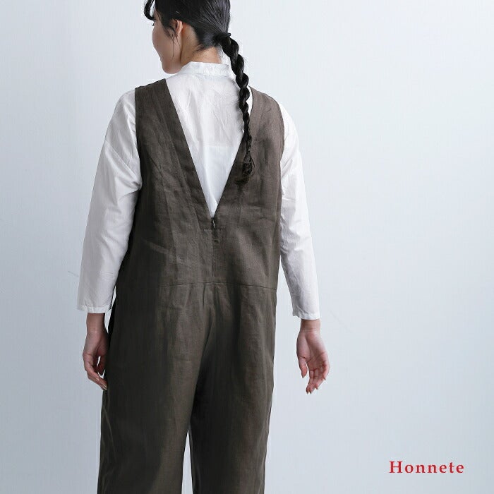 Honnete オネット リネン サロペット ho-26ss-p25 レディース 2026ss