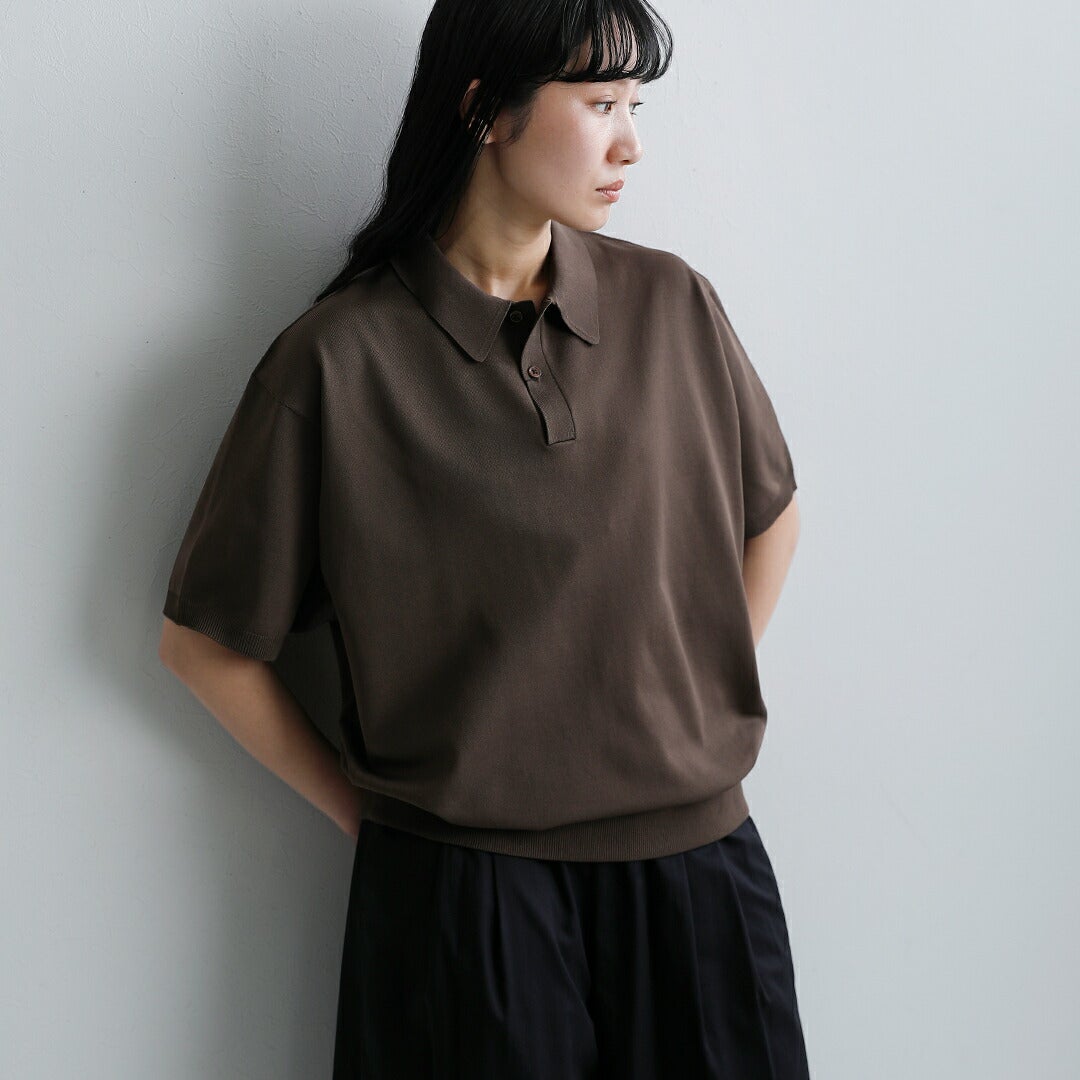 トップス daiwa pier39 TECH KNIT POLO DAIWA PIER39 / W's TECH KNIT POLO S/S (Brown Grey)
