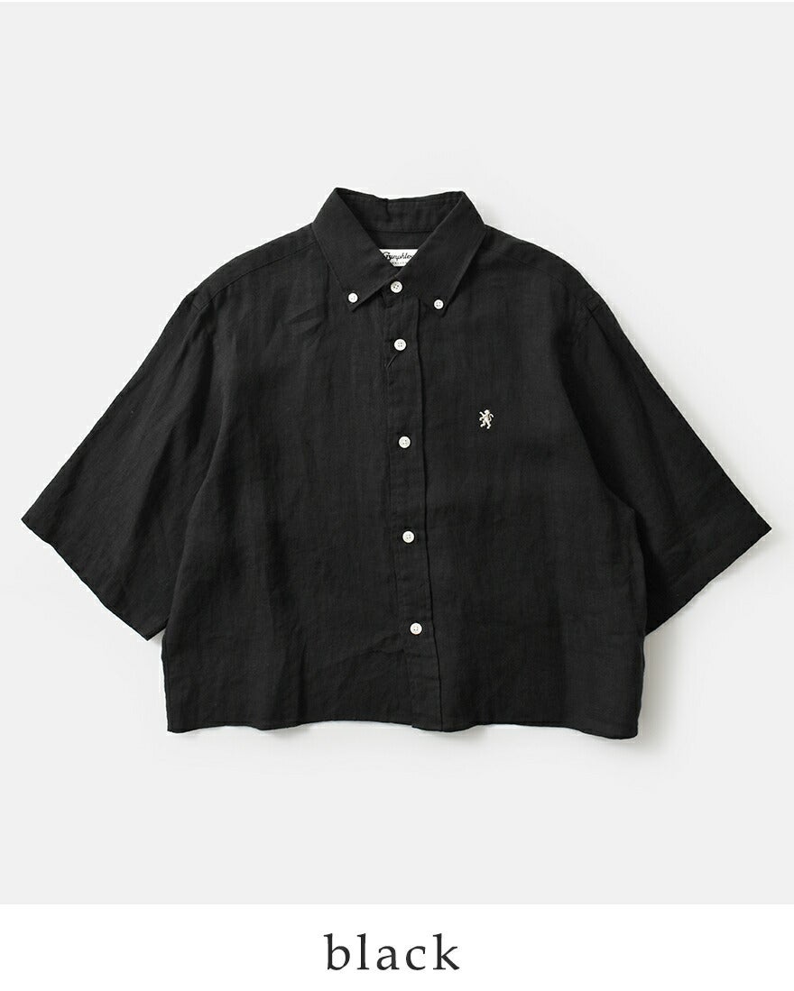 30%OFF】Gymphlex ジムフレックス リネン ボタンダウン 半袖シャツ gy
