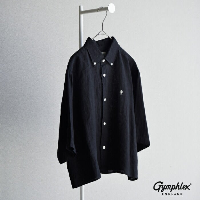 Gymphlex ジムフレックス リネン ボタンダウン 半袖シャツ gy-b0367skc