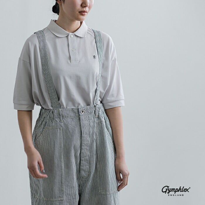 ジムフレックス　Gymphlex ポリエステル鹿の子 ポロシャツ　サックス メンズ】Gymphlex(ジムフレックス)ハイゲージ鹿の子 ワイドシルエット