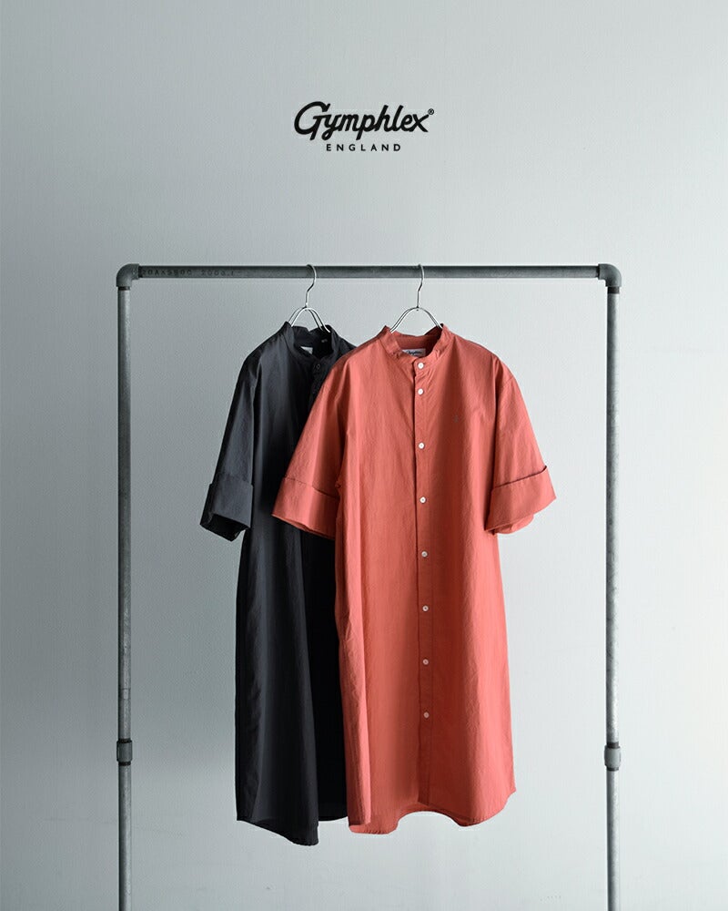 Gymphlex ジムフレックス コットン スタンドカラー 半袖 シャツ