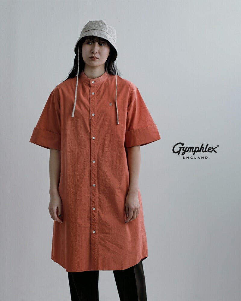 Gymphlex ジムフレックス コットン スタンドカラー 半袖 シャツ
