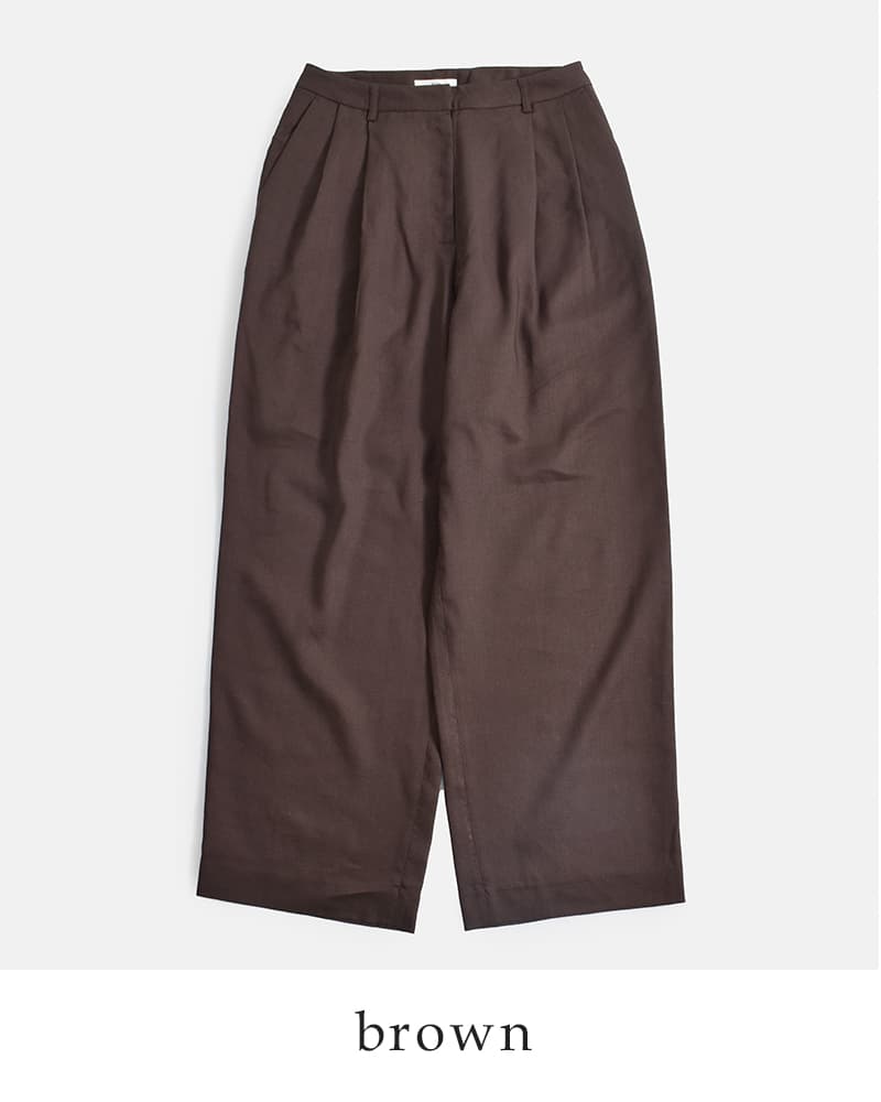 anuke アンヌーク リネン タック ワイドパンツ Linen Tuck Pants